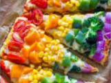 Rainbow lunch challenge pizza